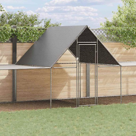 vidaXL Chicken Run 3x1x1.5 m Galvanized Steel