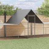 vidaXL Chicken Run 3x1x1.5 m Galvanized Steel