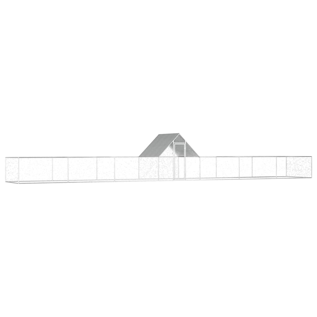 vidaXL Chicken Run 3x1x1.5 m Galvanized Steel