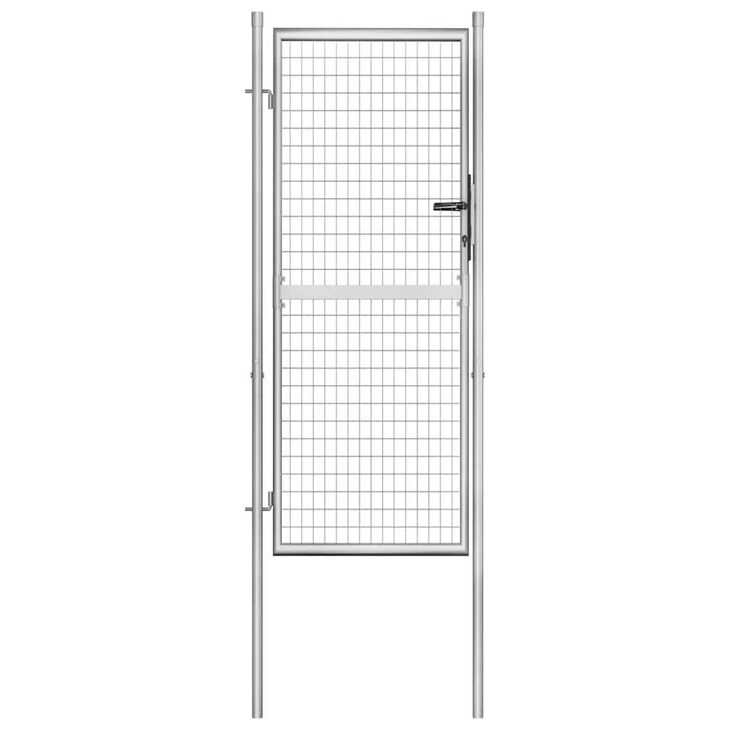 vidaXL Garden Gate Galvanized Steel 100x75 cm Silver