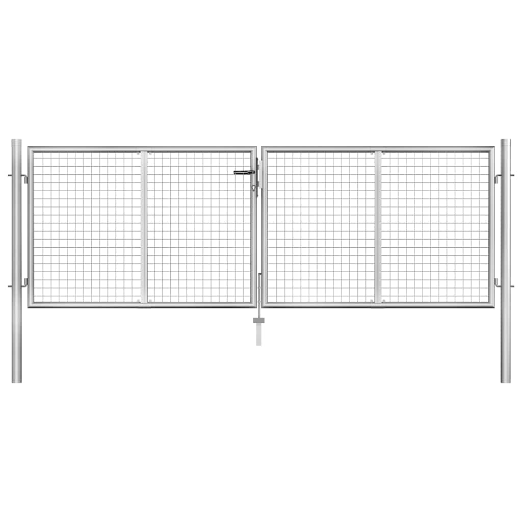 vidaXL Garden Gate Galvanized Steel 100x75 cm Silver