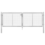 vidaXL Garden Gate Galvanized Steel 100x75 cm Silver