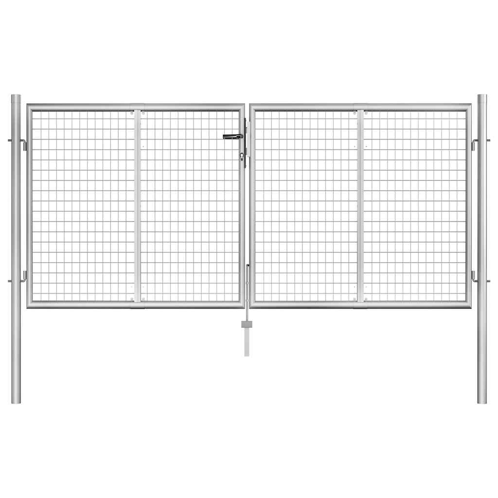 vidaXL Garden Gate Galvanized Steel 100x75 cm Silver