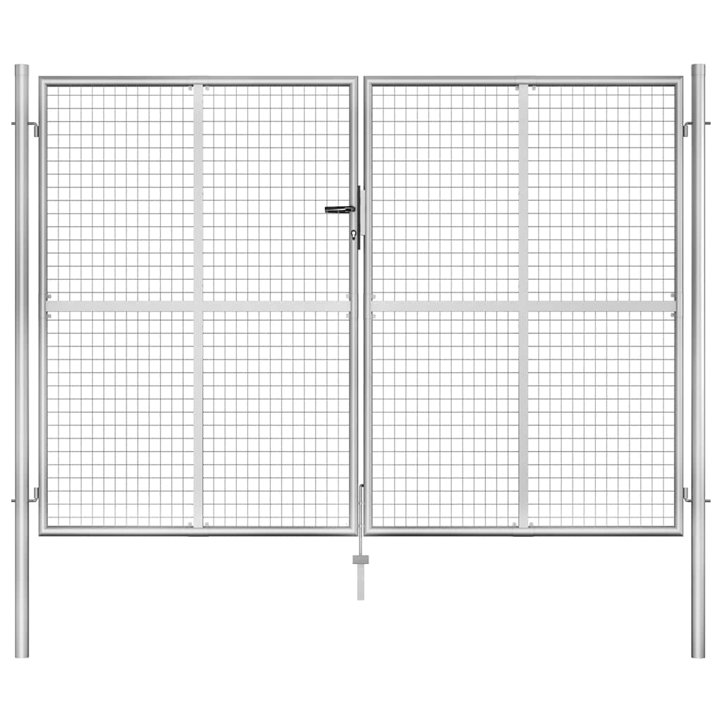 vidaXL Garden Gate Galvanized Steel 100x75 cm Silver
