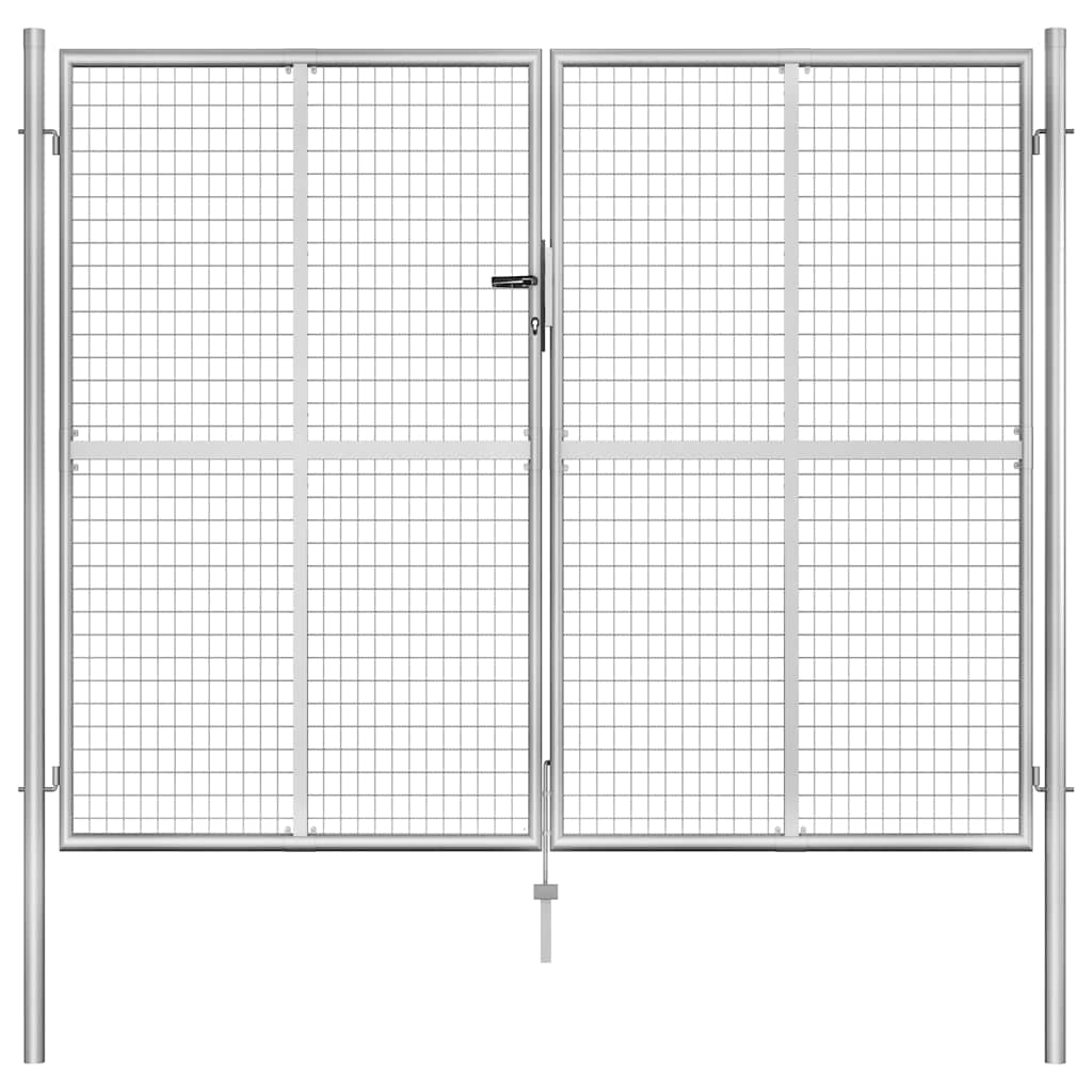 vidaXL Garden Gate Galvanized Steel 100x75 cm Silver