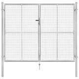 vidaXL Garden Gate Galvanized Steel 100x75 cm Silver
