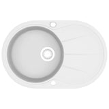 vidaXL Gootsteen enkele bak ovaal graniet beige