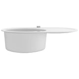 vidaXL Gootsteen enkele bak ovaal graniet beige