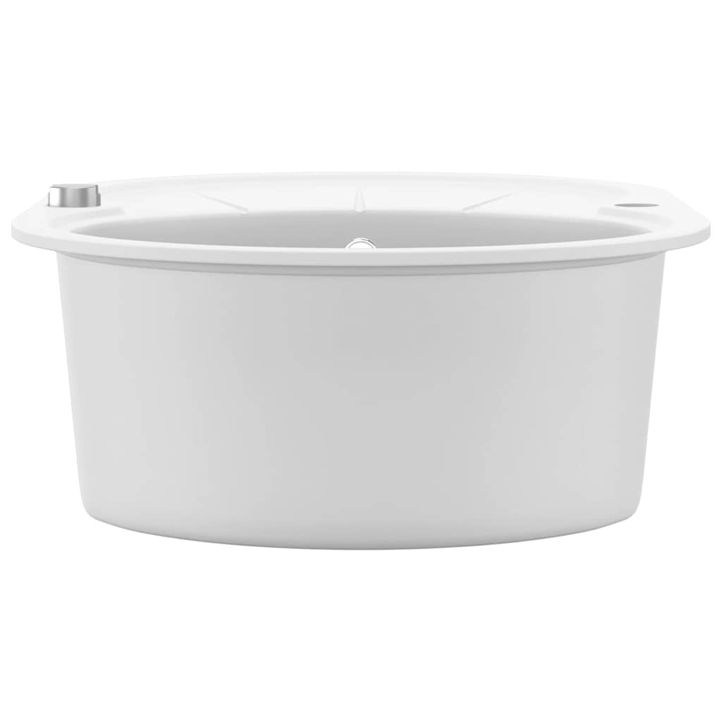 vidaXL Gootsteen enkele bak ovaal graniet beige