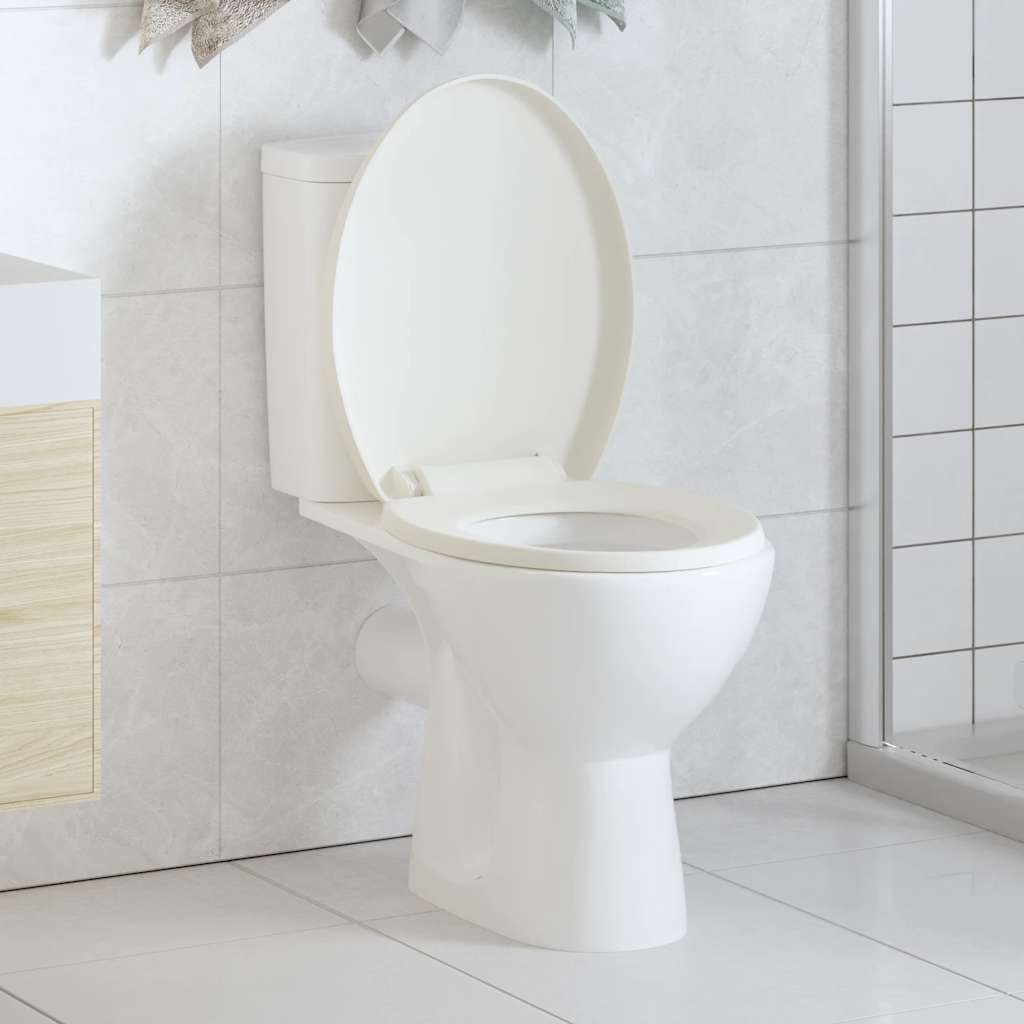 vidaXL Soft-Close Toilet Seat with Quick-Release Design Square White