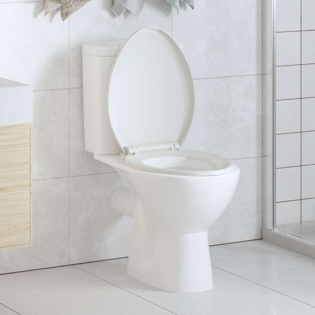 vidaXL Soft-Close Toilet Seat with Quick-Release Design Square White