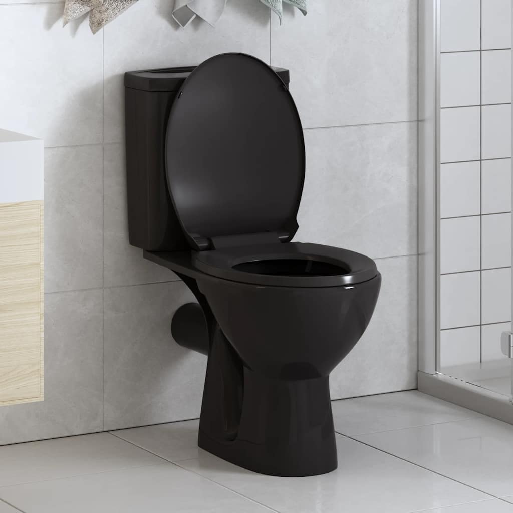 vidaXL Soft-Close Toilet Seat with Quick-Release Design Square White