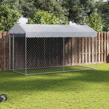 vidaXL Outdoor Dog Kennel with Roof 382x192x225 m