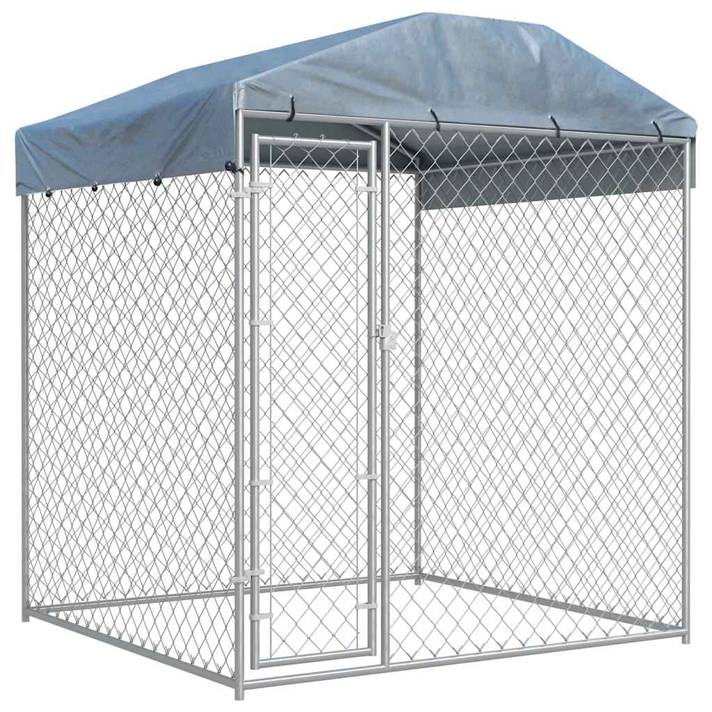 vidaXL Outdoor Dog Kennel with Roof 382x192x225 m