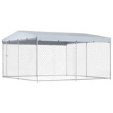 vidaXL Outdoor Dog Kennel with Roof 382x192x225 m