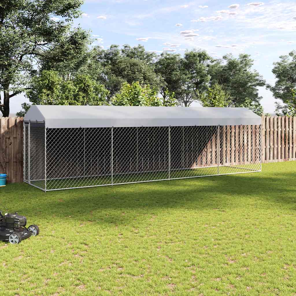 vidaXL Outdoor Dog Kennel with Roof 382x192x225 m
