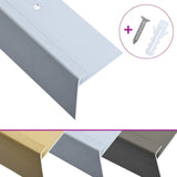 vidaXL Stair Nosing F-Shape 15 pcs 90 cm Aluminium Silver