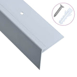 vidaXL Stair Nosing F-Shape 15 pcs 90 cm Aluminium Silver