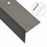vidaXL Stair Nosing F-Shape 15 pcs 90 cm Aluminium Silver