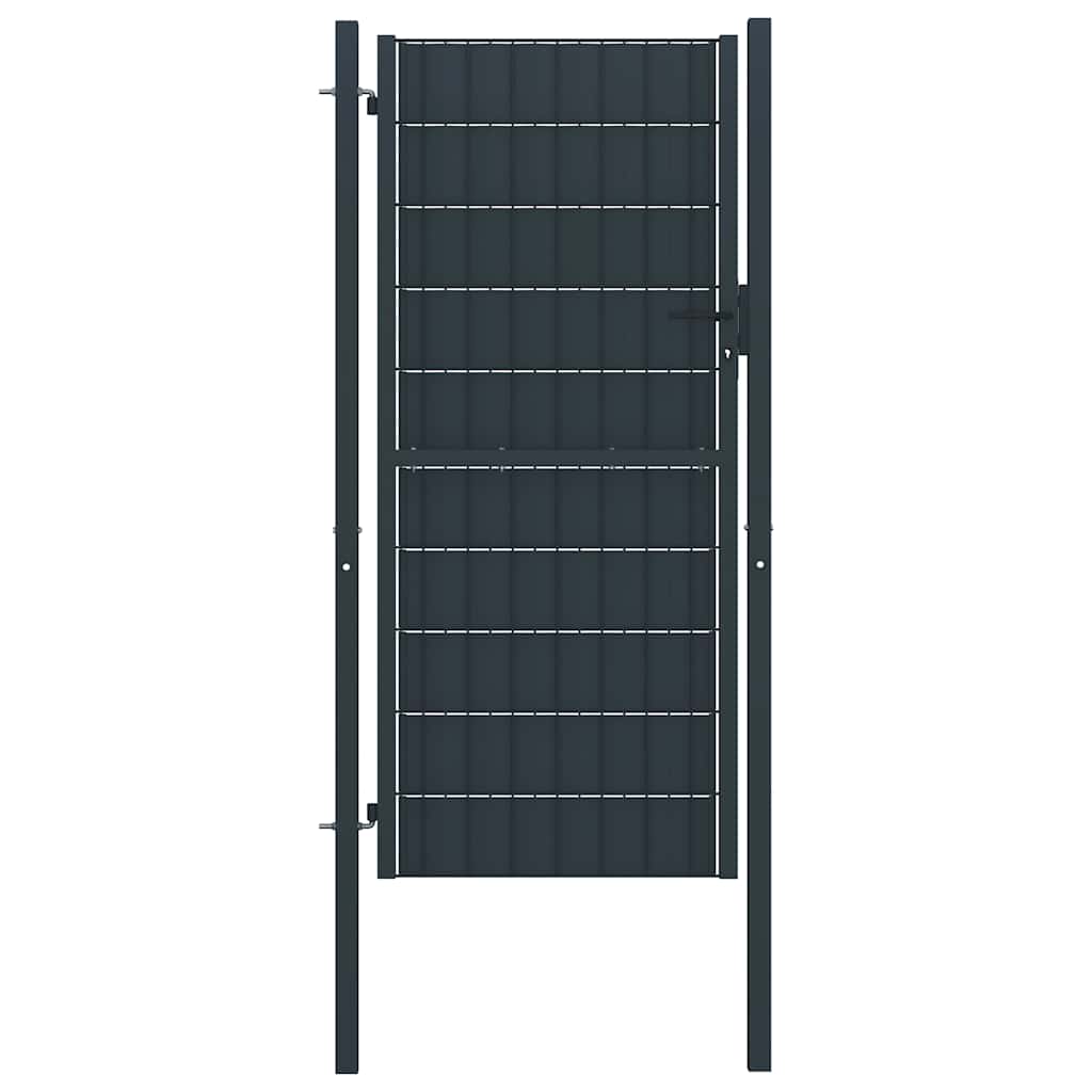 vidaXL Garden Gate PVC and Steel 100x81 cm Anthracite
