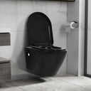 vidaXL Hangend toilet randloos keramiek wit