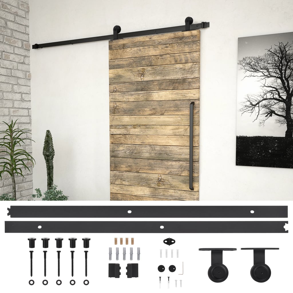 vidaXL Parts Box for Sliding Door SKIEN 183 cm Steel Black