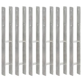 vidaXL Ground Anchors 6 pcs 7x6x60 cm Galvanized Steel Silver-coloured
