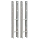 vidaXL Ground Anchors 6 pcs 7x6x60 cm Galvanized Steel Silver-coloured