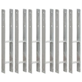 vidaXL Ground Anchors 6 pcs 7x6x60 cm Galvanized Steel Silver-coloured