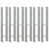 vidaXL Ground Anchors 6 pcs 7x6x60 cm Galvanized Steel Silver-coloured