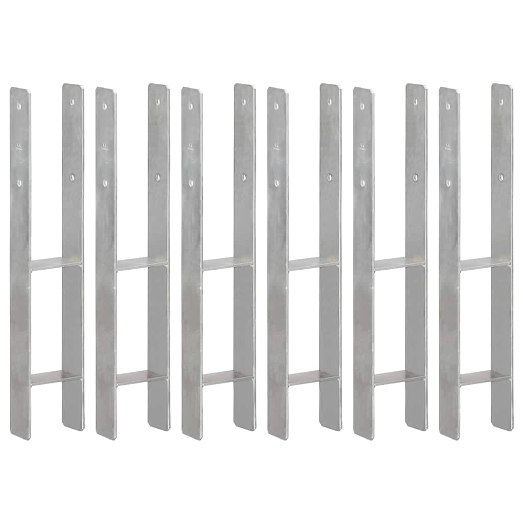 vidaXL Ground Anchors 6 pcs 7x6x60 cm Galvanized Steel Silver-coloured