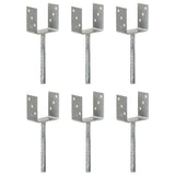 vidaXL Grondankers 6 st 7x6x30 cm gegalvaniseerd staal zilverkleurig