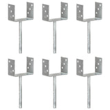 vidaXL Grondankers 6 st 7x6x30 cm gegalvaniseerd staal zilverkleurig