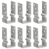 vidaXL Ground Anchors 6 pcs 9x6x15 cm Galvanised Steel Silver-Coloured