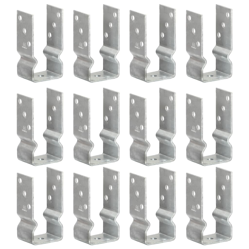 vidaXL Ground Anchors 6 pcs 9x6x15 cm Galvanised Steel Silver-Coloured