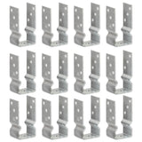 vidaXL Ground Anchors 6 pcs 9x6x15 cm Galvanised Steel Silver-Coloured