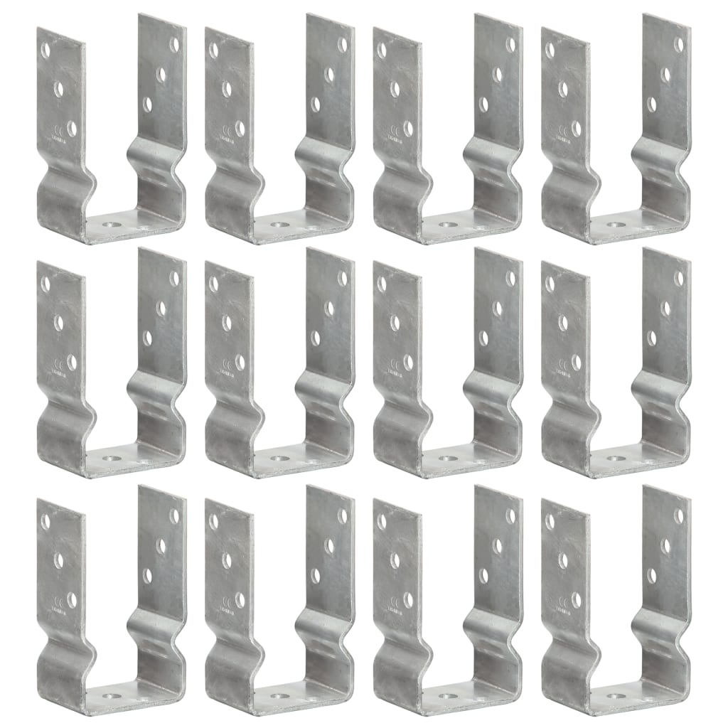 vidaXL Ground Anchors 6 pcs 9x6x15 cm Galvanised Steel Silver-Coloured