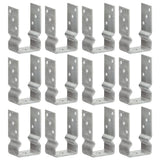 vidaXL Ground Anchors 6 pcs 9x6x15 cm Galvanised Steel Silver-Coloured