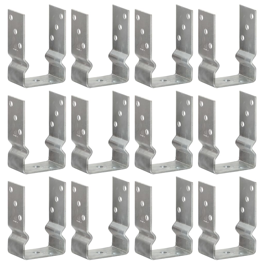 vidaXL Ground Anchors 6 pcs 9x6x15 cm Galvanised Steel Silver-Coloured