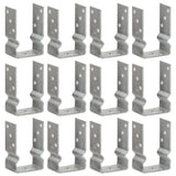 vidaXL Ground Anchors 6 pcs 9x6x15 cm Galvanised Steel Silver-Coloured