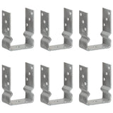 vidaXL Ground Anchors 6 pcs 9x6x15 cm Galvanised Steel Silver-Coloured