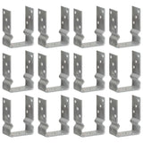 vidaXL Ground Anchors 6 pcs 9x6x15 cm Galvanised Steel Silver-Coloured