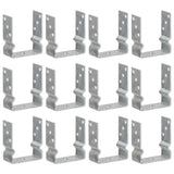 vidaXL Ground Anchors 6 pcs 9x6x15 cm Galvanised Steel Silver-Coloured