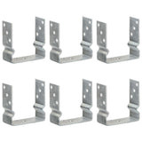 vidaXL Ground Anchors 6 pcs 9x6x15 cm Galvanised Steel Silver-Coloured