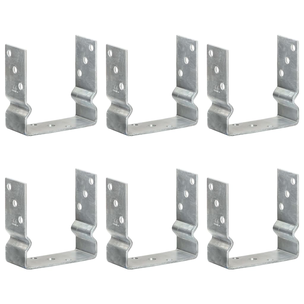 vidaXL Ground Anchors 6 pcs 9x6x15 cm Galvanised Steel Silver-Coloured