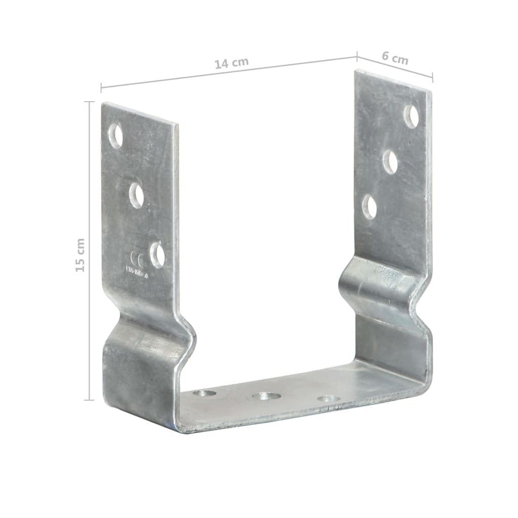 vidaXL Ground Anchors 6 pcs 9x6x15 cm Galvanised Steel Silver-Coloured