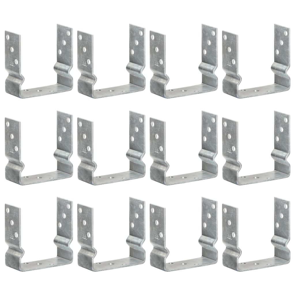 vidaXL Ground Anchors 6 pcs 9x6x15 cm Galvanised Steel Silver-Coloured