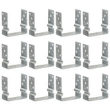 vidaXL Ground Anchors 6 pcs 9x6x15 cm Galvanised Steel Silver-Coloured