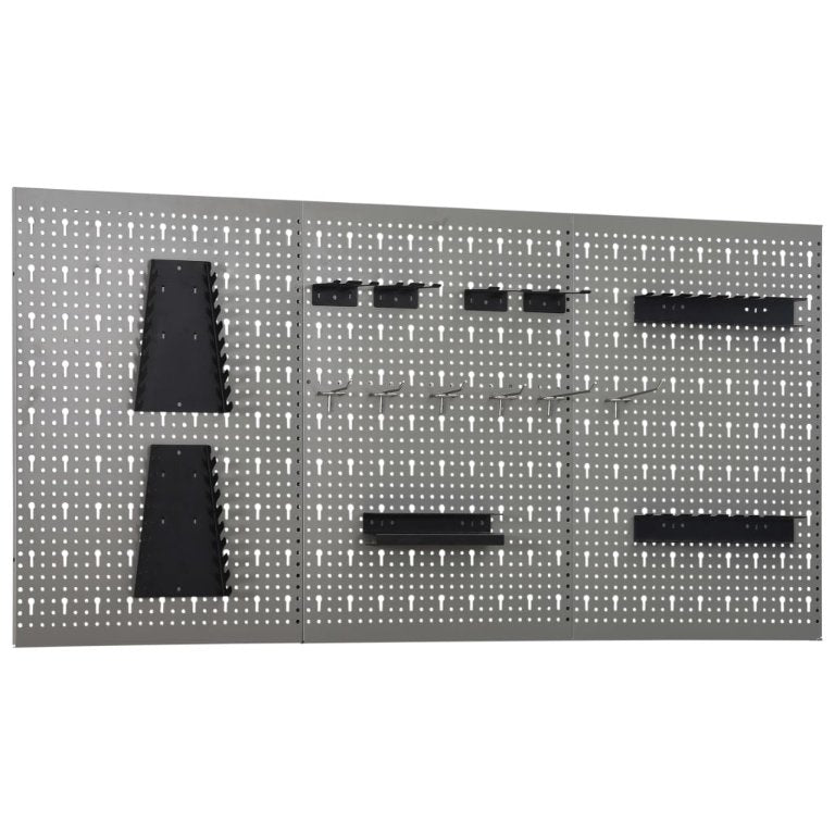 vidaXL Pegboard Wall-Mounted 3 pcs 40x58 cm Steel