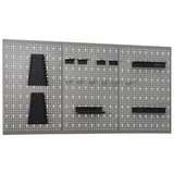 vidaXL Pegboard Wall-Mounted 3 pcs 40x58 cm Steel